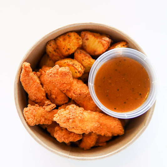 Crispy Shredded Chicken with Potato Cubes