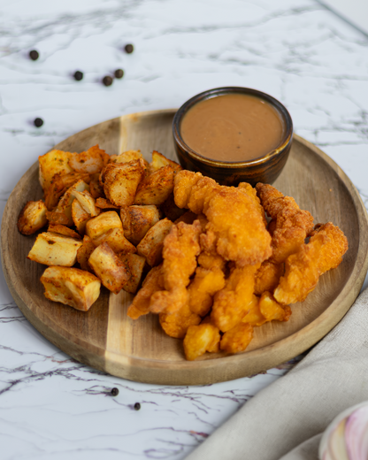 Crispy Shredded Chicken with Potato Cubes