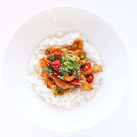 Korean Chicken with Basmati Rice.